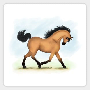 Totting Buckskin Horse Magnet